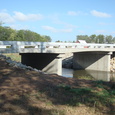 A hauched slab bridge will be replacing the steel truss bridge.